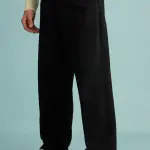 spruce black men's baggy straight jeans