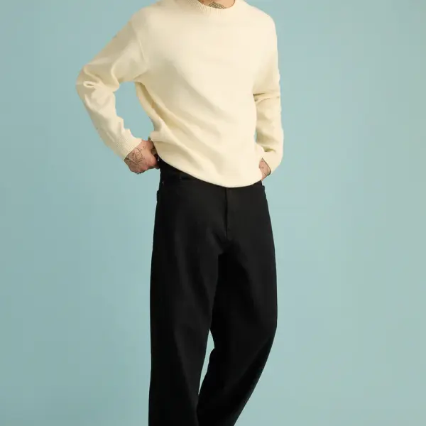 spruce black men's baggy straight jeans