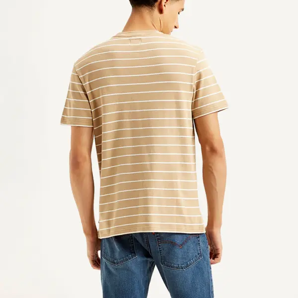 Men's Striped Slim Fit Linen T-shirt