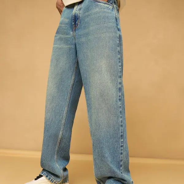 blue spruce men's baggy straight jeans