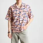 fishes printed men's resort shirt