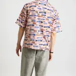 fishes printed men's resort shirt