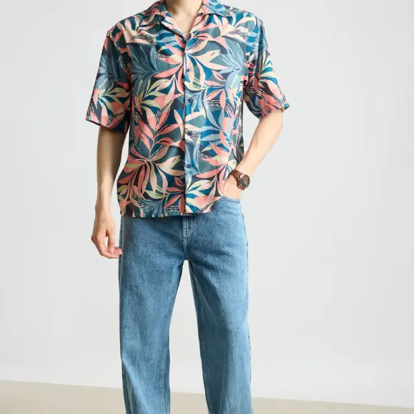 floppy printed men's resort shirt