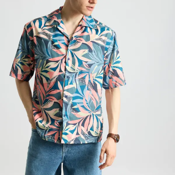 floppy printed men's resort shirt