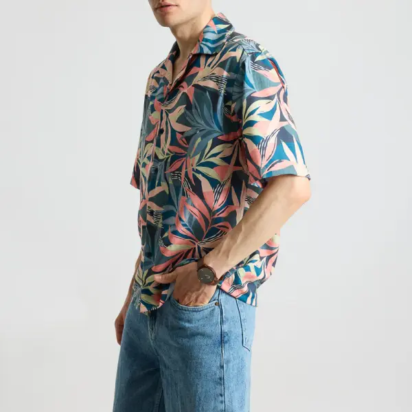 floppy printed men's resort shirt