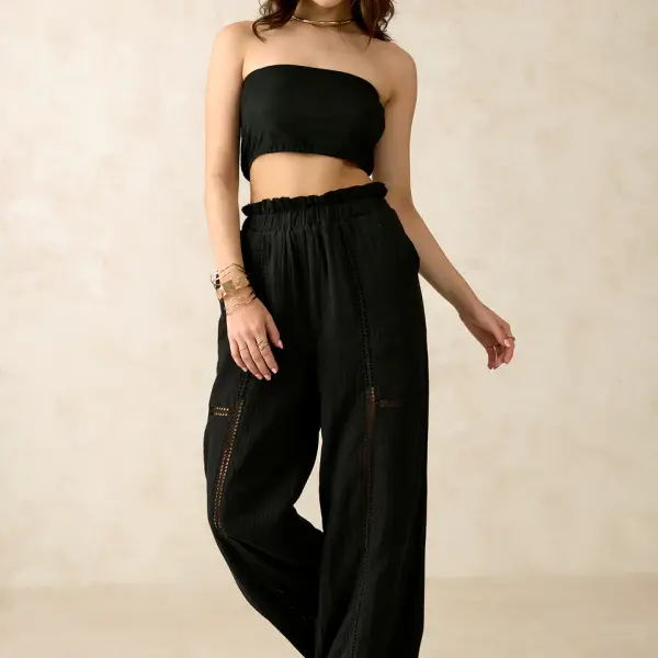 100% Cotton Regular Paperbag Waist Pants