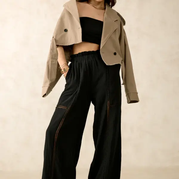 100% Cotton Regular Paperbag Waist Pants