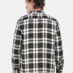 Men's Smart Slim Fit Tartan Checked Spread Collar Casual Shirt