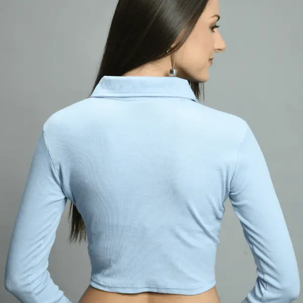 PASTEL BLUE ZIPPER POLO