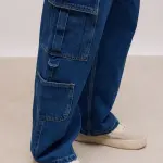 indigo blue men's baggy cargo jeans