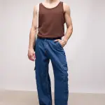 indigo blue men's baggy cargo jeans
