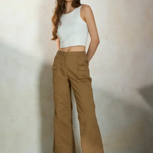 Cotton Stretch Canvas Cargo Trousers