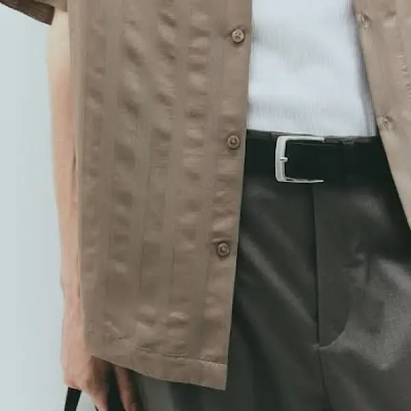 Regular Fit Textured-weave Resort Shirt