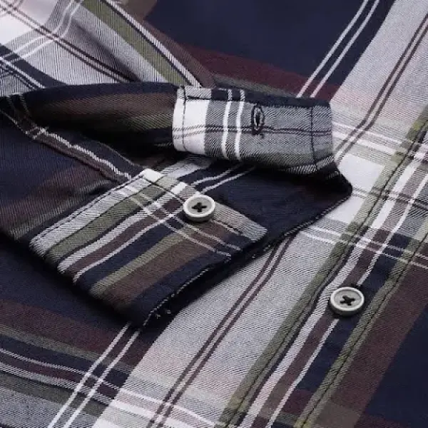 Men's Checkered Casual Blue Shirt