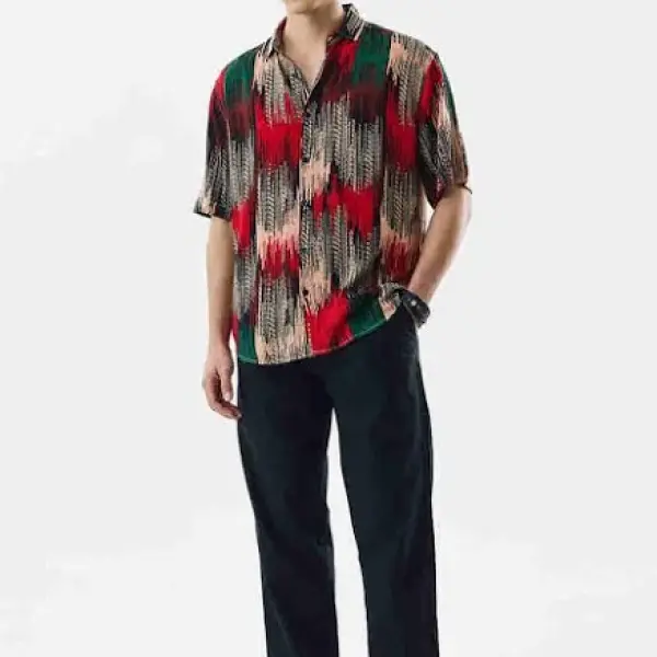 Men's Abstract Regular Fit Shirt