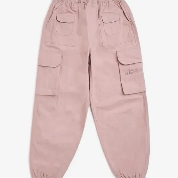 Kids Pink High-Rise Cotton-Blend Joggers