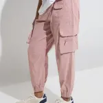 Kids Pink High-Rise Cotton-Blend Joggers