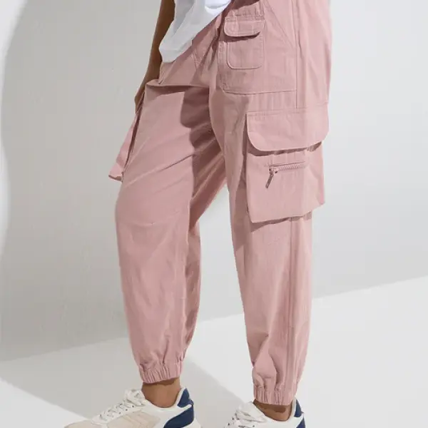 Kids Pink High-Rise Cotton-Blend Joggers