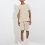 Kids Beige Mid-Rise Shorts