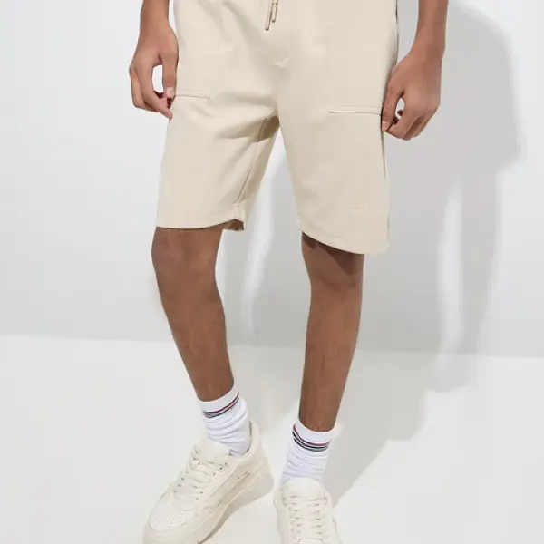 Kids Beige Mid-Rise Shorts