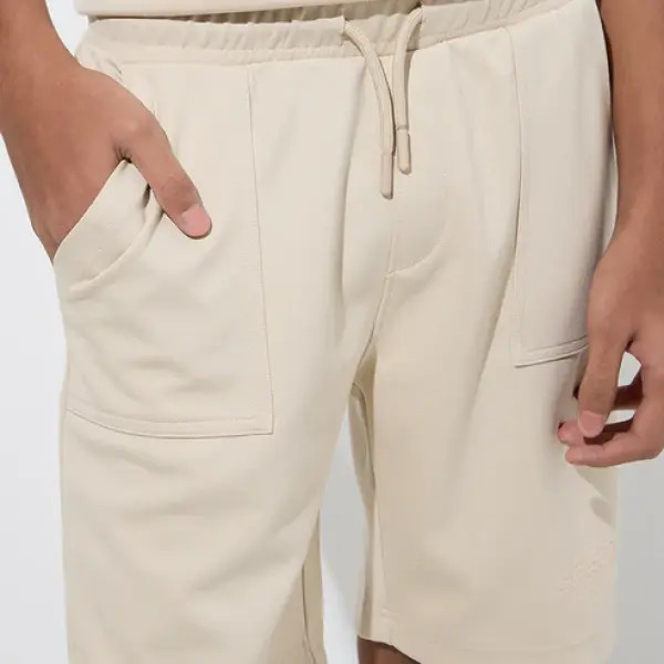 Kids Beige Mid-Rise Shorts