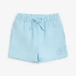 Kids Light Blue Floral Mid-Rise Cotton Shorts