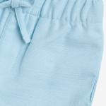 Kids Light Blue Floral Mid-Rise Cotton Shorts