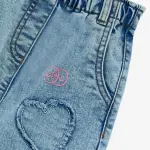 Kids Light Blue Faded Wide-Leg Mid-Rise Jeans