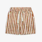 Kids Multicolour Striped Mid-Rise Cotton Shorts