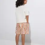 Kids Multicolour Striped Mid-Rise Cotton Shorts