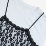 Kids White Lace Detailed Cotton T-Shirt