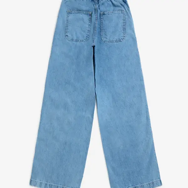 Kids Blue Wide-Leg Mid-Rise Jeans