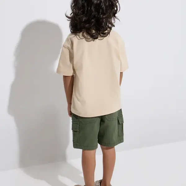 Kids Olive Mid-Rise Shorts