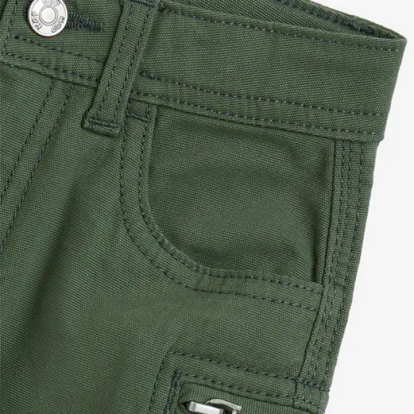 Kids Olive Mid-Rise Shorts