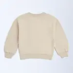 Kids Beige Heart Design Cotton-Blend Sweatshirt