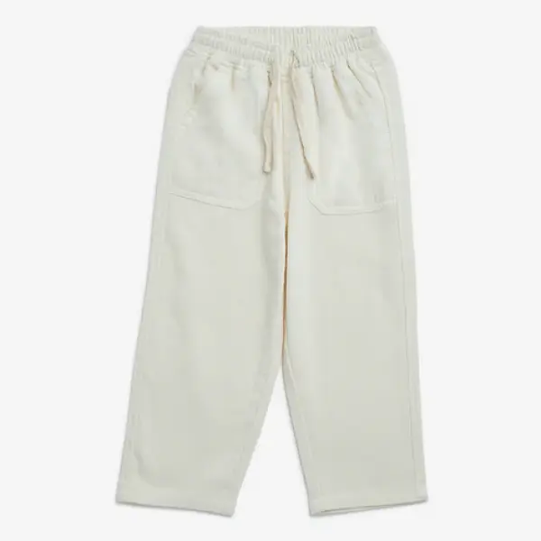 Kids Off-White Textured Mid-Rise Cotton Trousers