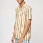 oak stripe men's short sleeve shirt