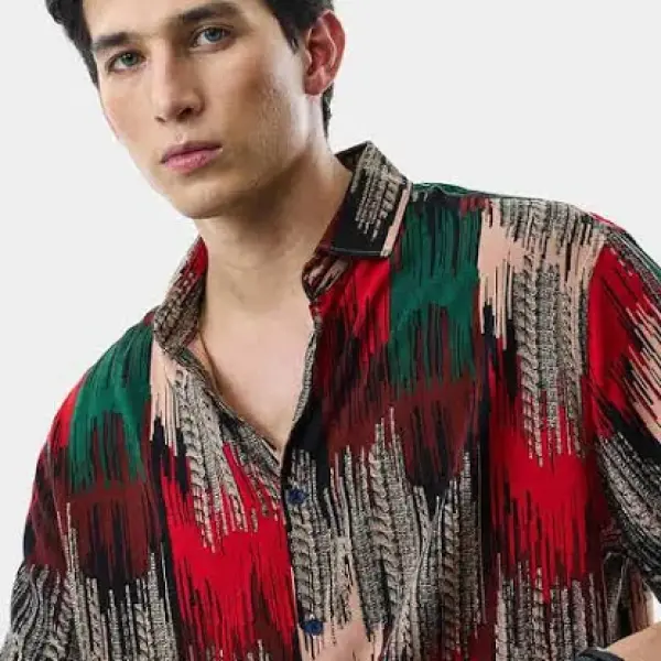 Men's Abstract Regular Fit Shirt