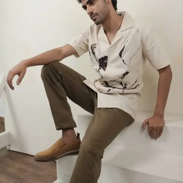 Men's Panel Printed Casual Shirt