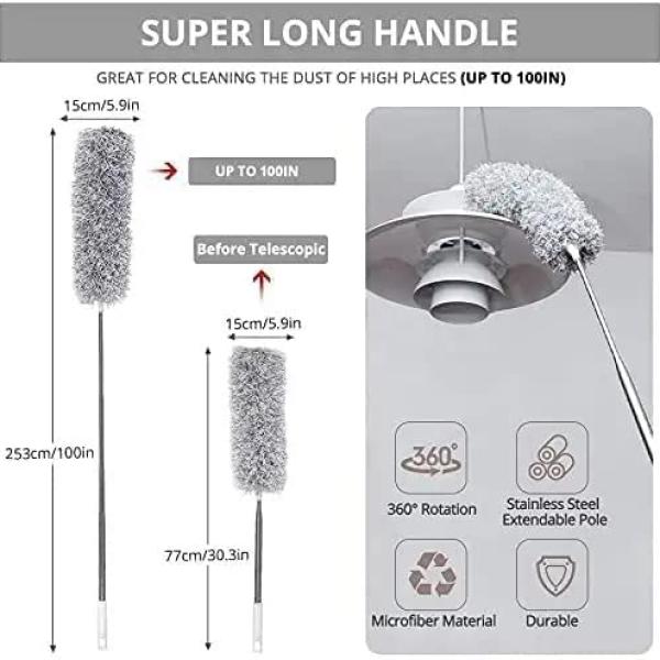 Duster for Dust Cleaning with extendable Pole 100 Inch