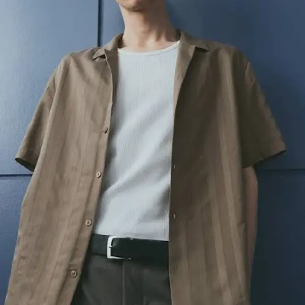 Regular Fit Textured-weave Resort Shirt