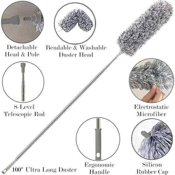 Duster for Dust Cleaning with extendable Pole 100 Inch