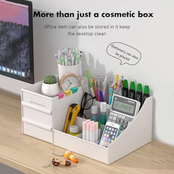 osmetic Organizer Box Drawers Storage Plastic Stationary Box