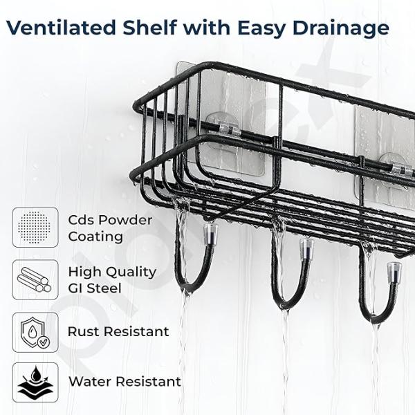 Bathroom Organiser Without Drill/GI Steel Self