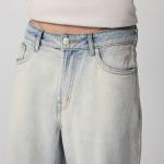 urban wash blue men's baggy straight jeans