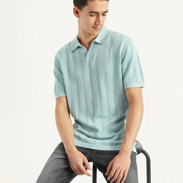 Men's Redloop Striped Slim Fit Polo T-shirt