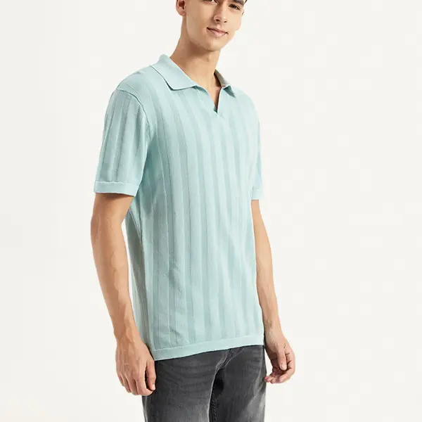 Men's Redloop Striped Slim Fit Polo T-shirt