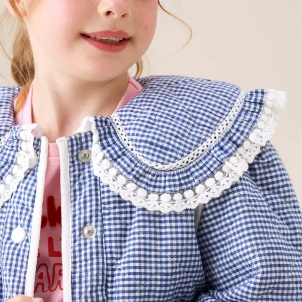 Lottie Quilted Lace Trim Collar Jacket