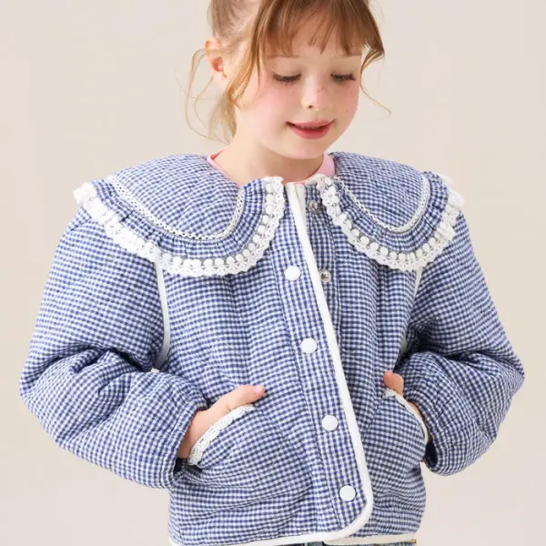 Lottie Quilted Lace Trim Collar Jacket