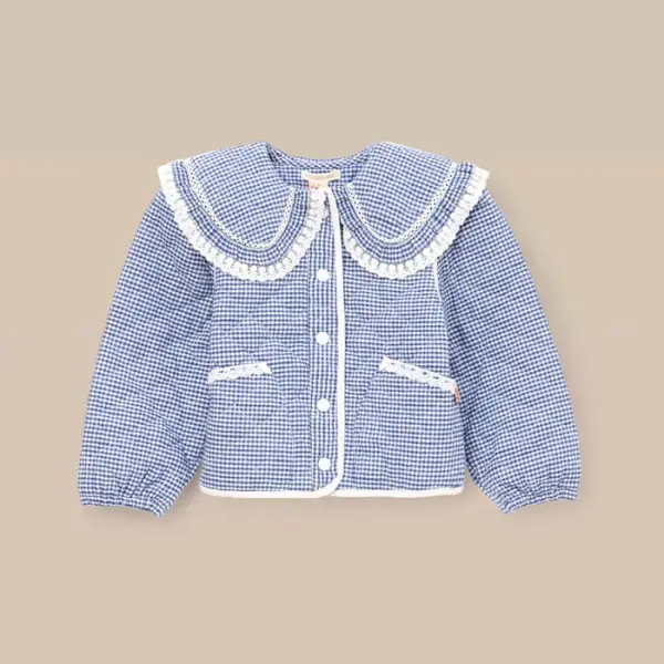 Lottie Quilted Lace Trim Collar Jacket